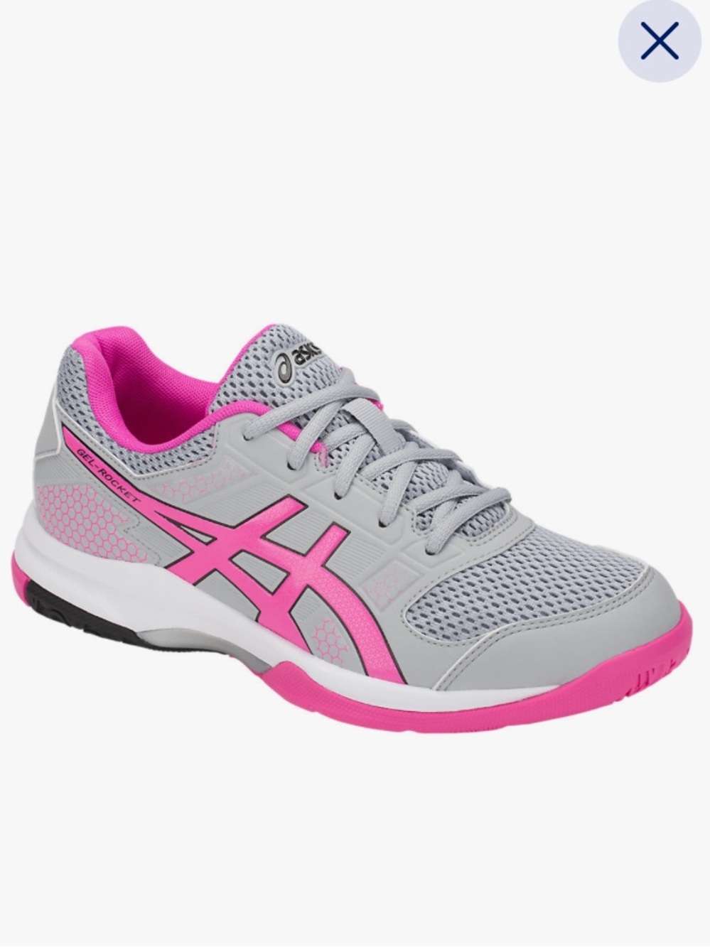 Asics Gel-Rocket 8 Pink Gray Sneaker Volleyball Court Shoe